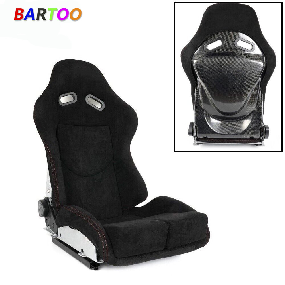1PCS Universal Adjustable Backrest Racing Seat & Real Carbon Fiber Shell