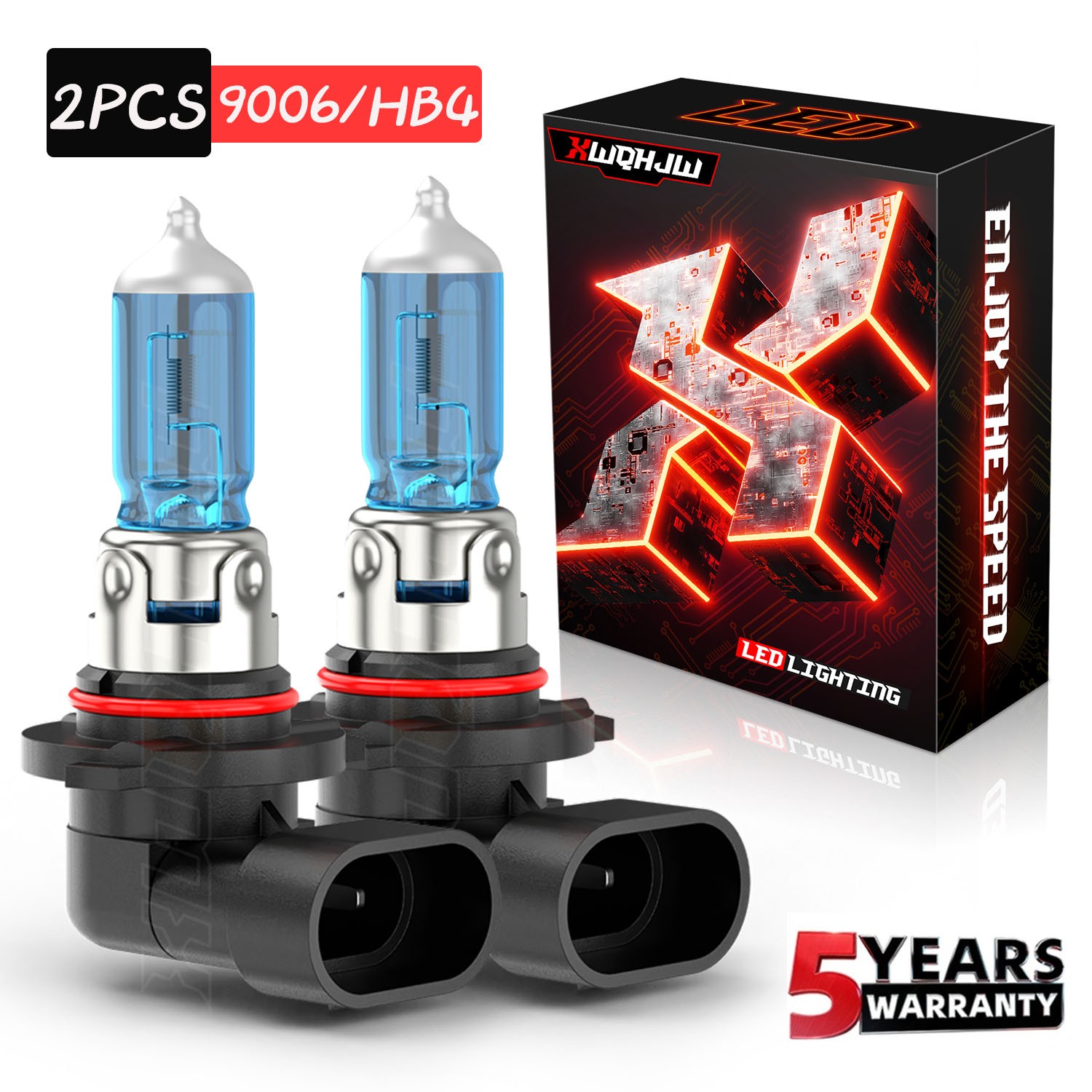 2X 9006 HB4 Halogen Headlight Bulb Kit Low Beam 5000K 55W 4000LM White Light