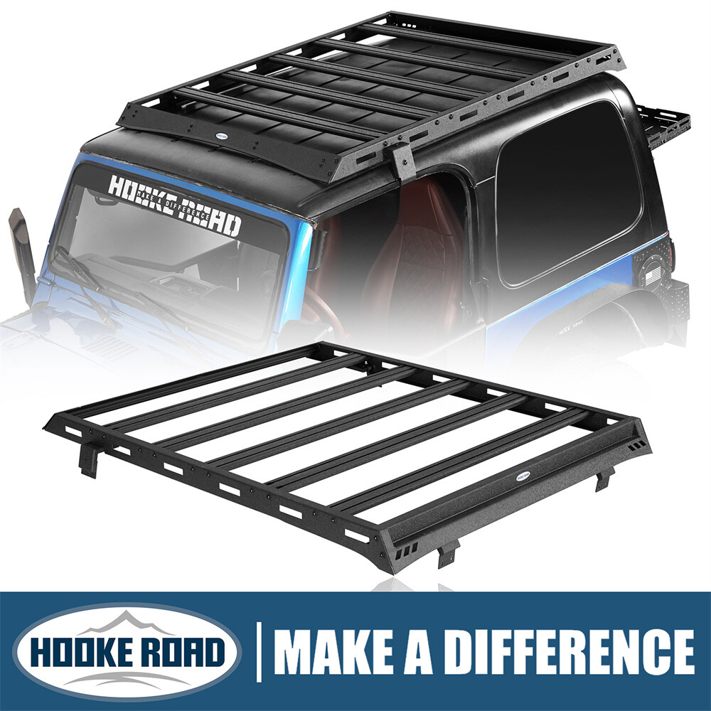 Hooke Road Roof Rack Cargo Basket Carrier Aluminum For Jeep Wrangler TJ 97-06 Hooke Road Roof Rack Cargo Basket Carrier Aluminum For Jeep Wrangler TJ 97-06