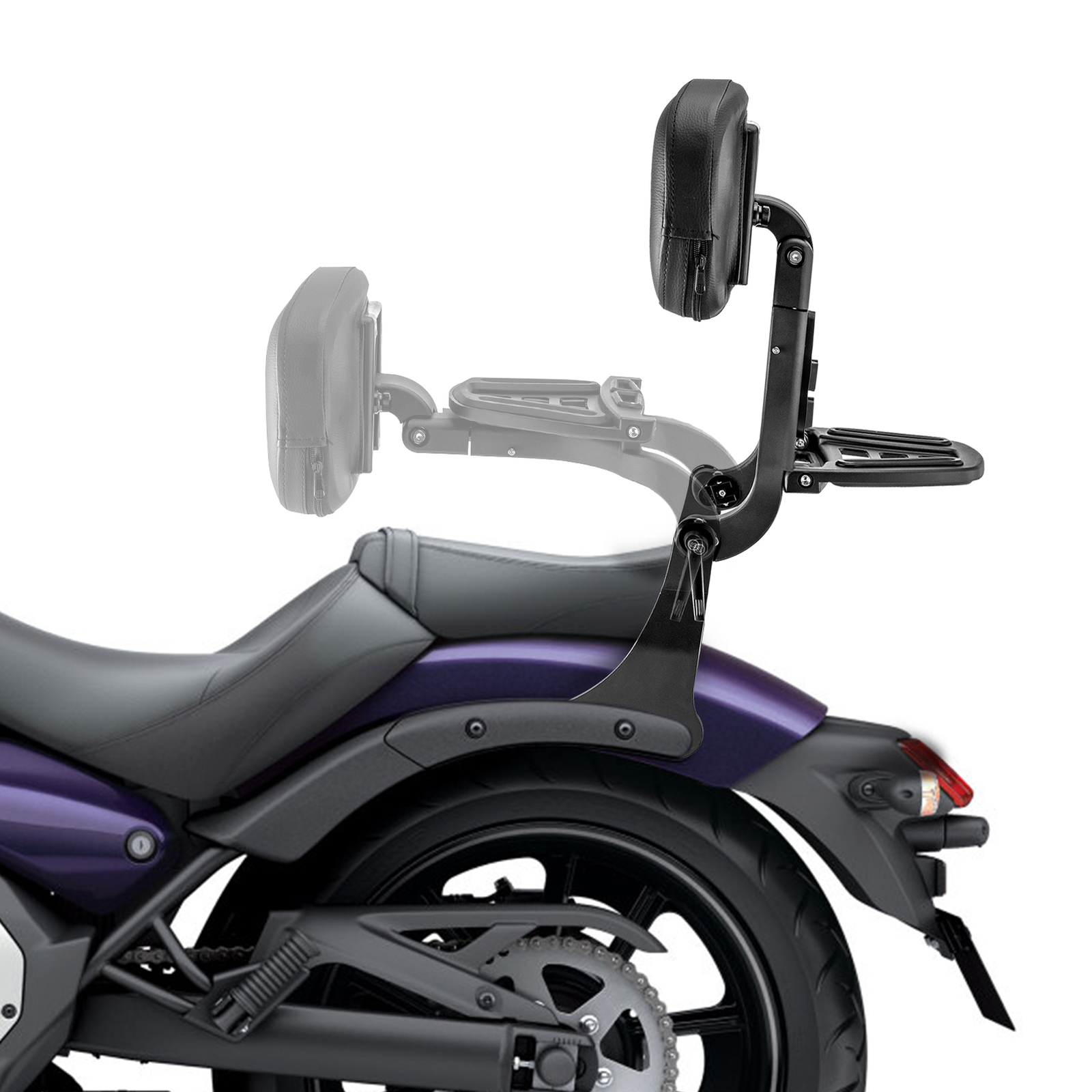 Black Multi-Purpose Backrest Sissy Bar For Kawasaki Vulcan S EN650 2017-later