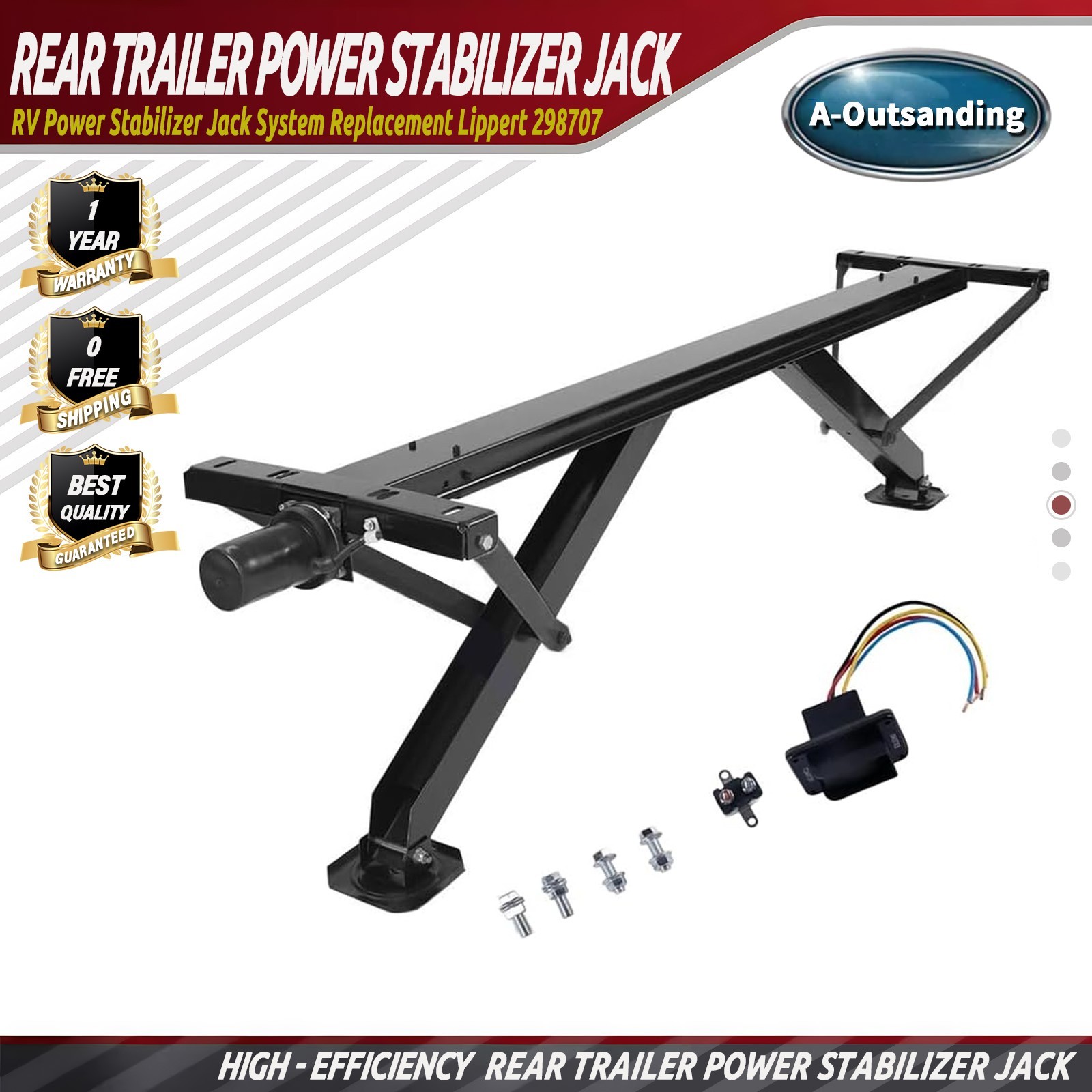 Universal Rear Trailer Stabilizer Jack Stand Stabilizer Jack Kit  298707, Black