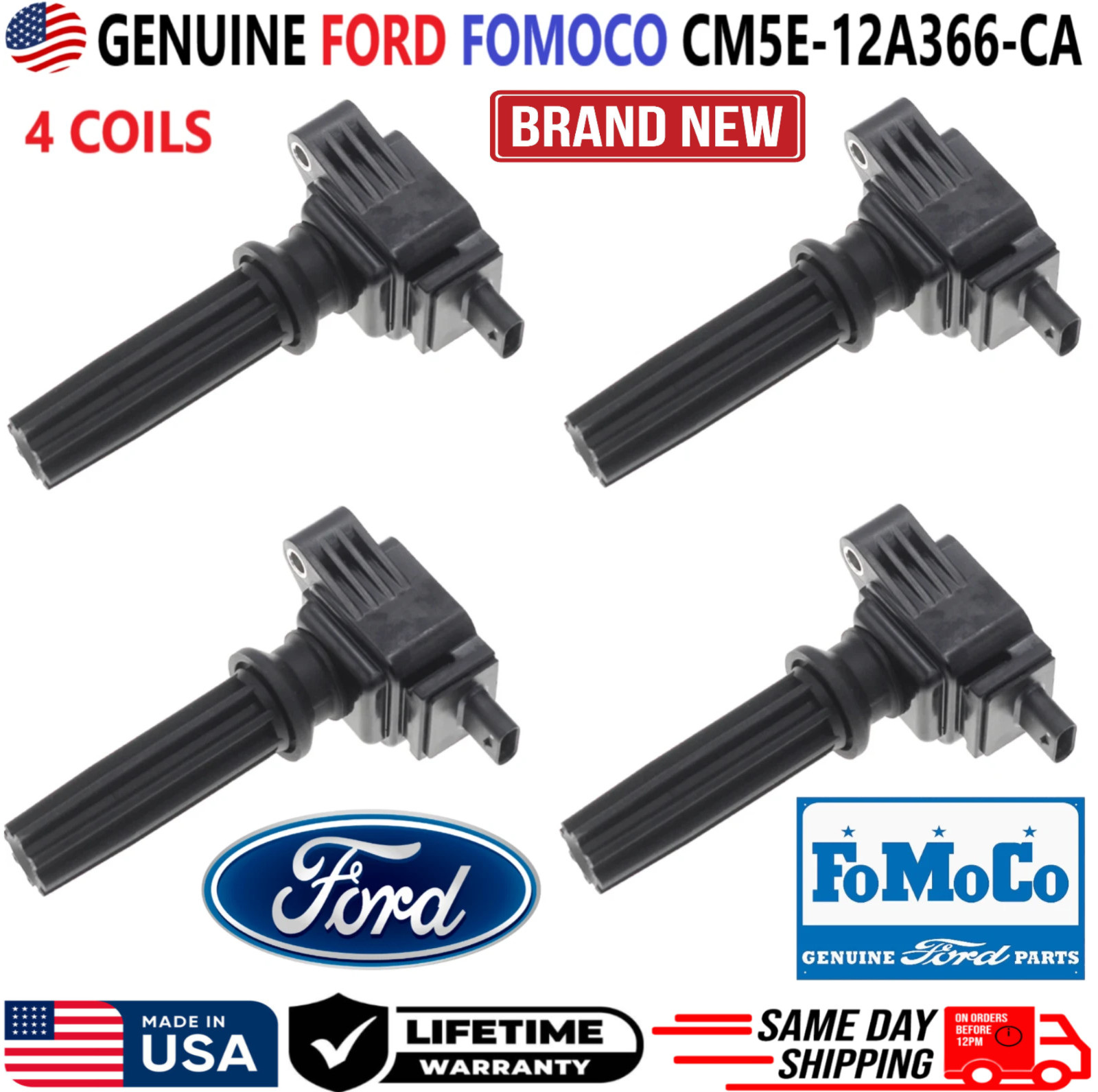 NEW OEM GENUINE FORD FOMOCO x4 Ignition Coils For 2012-2017 Ford, CM5E-12A366-CA