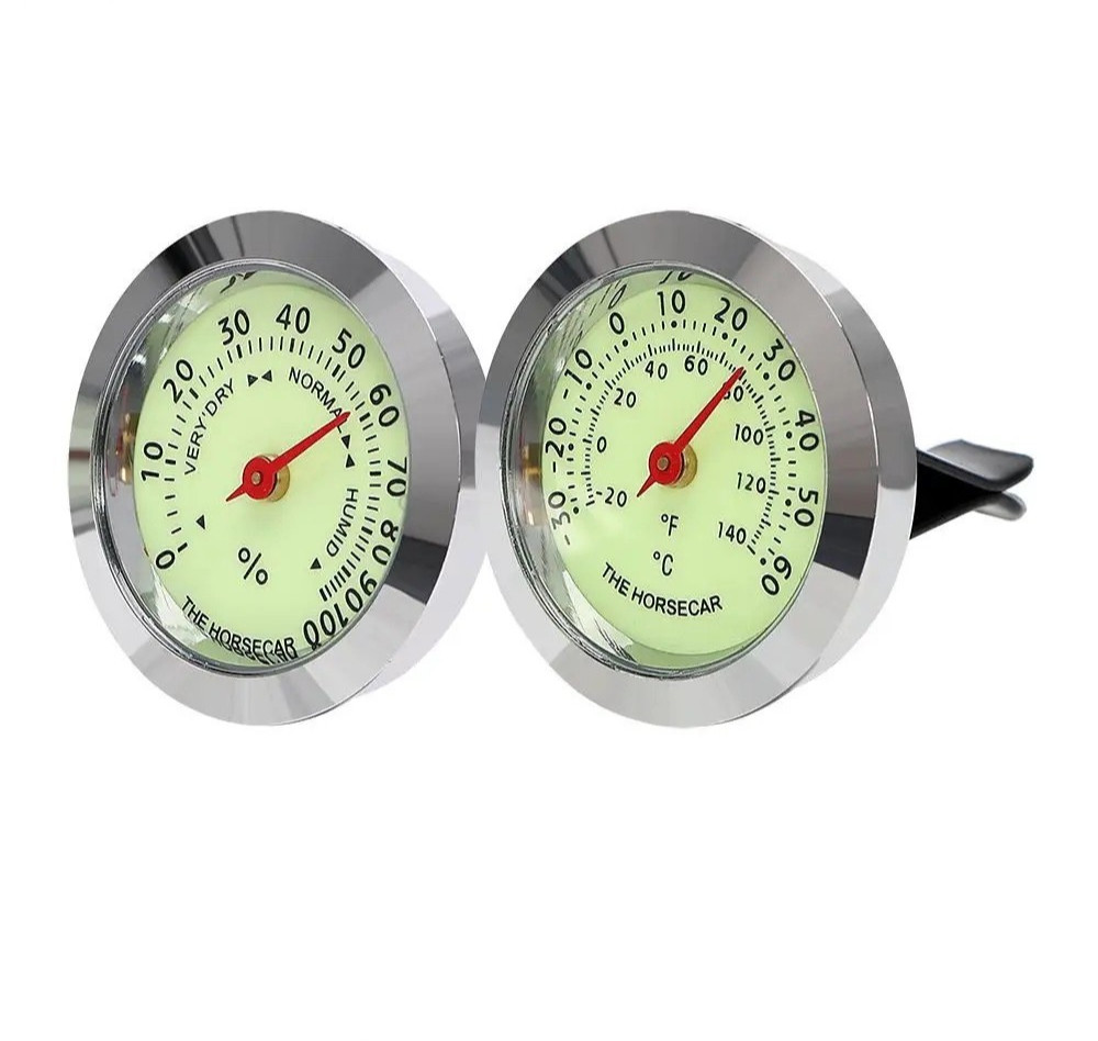 Car Air Vent Thermometer Clip Luminous Interior Dashboard Temperature Gauge