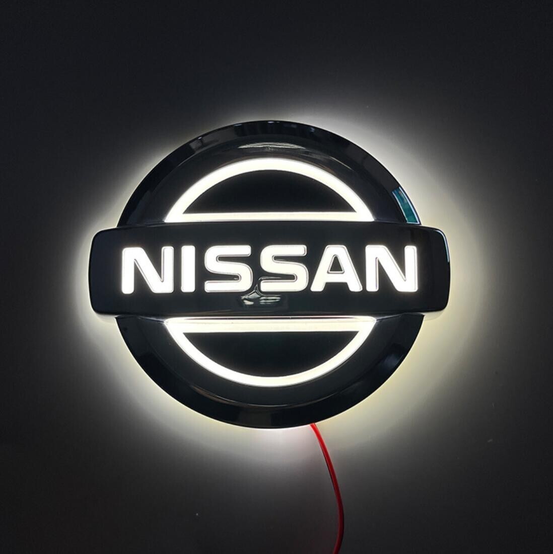 For🚀Nissan 5D LED Emblem 117x100mm Car Exterior Parts 4.61 ×3.94 in White Light