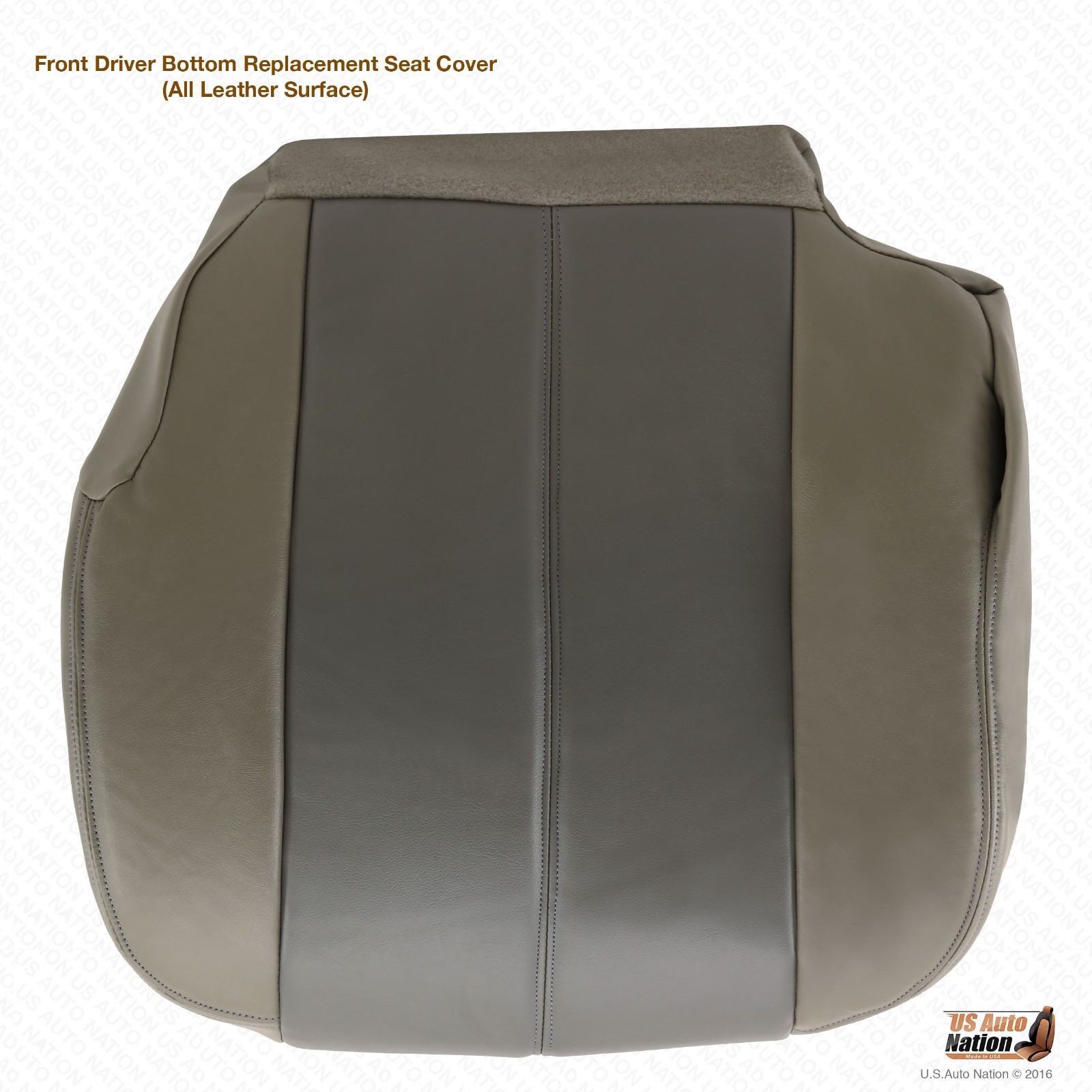 2001 2002 GMC Yukon Denali Front Driver Bottom Leather Seat Cover 2-Tone Gray