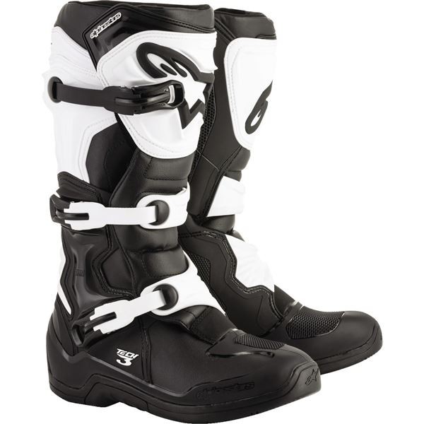 Alpinestars Tech 3 Motorcycle Boots | Black/White | Sz 7 U.S./40.5
