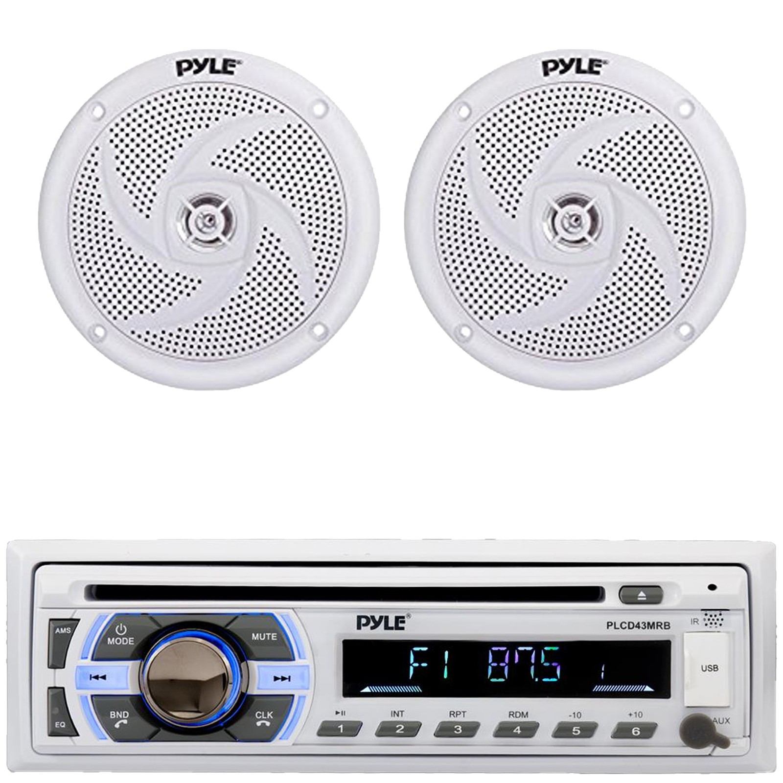 Pyle PLCD43MRB Bluetooth Marine Receiver, 2x 5.25