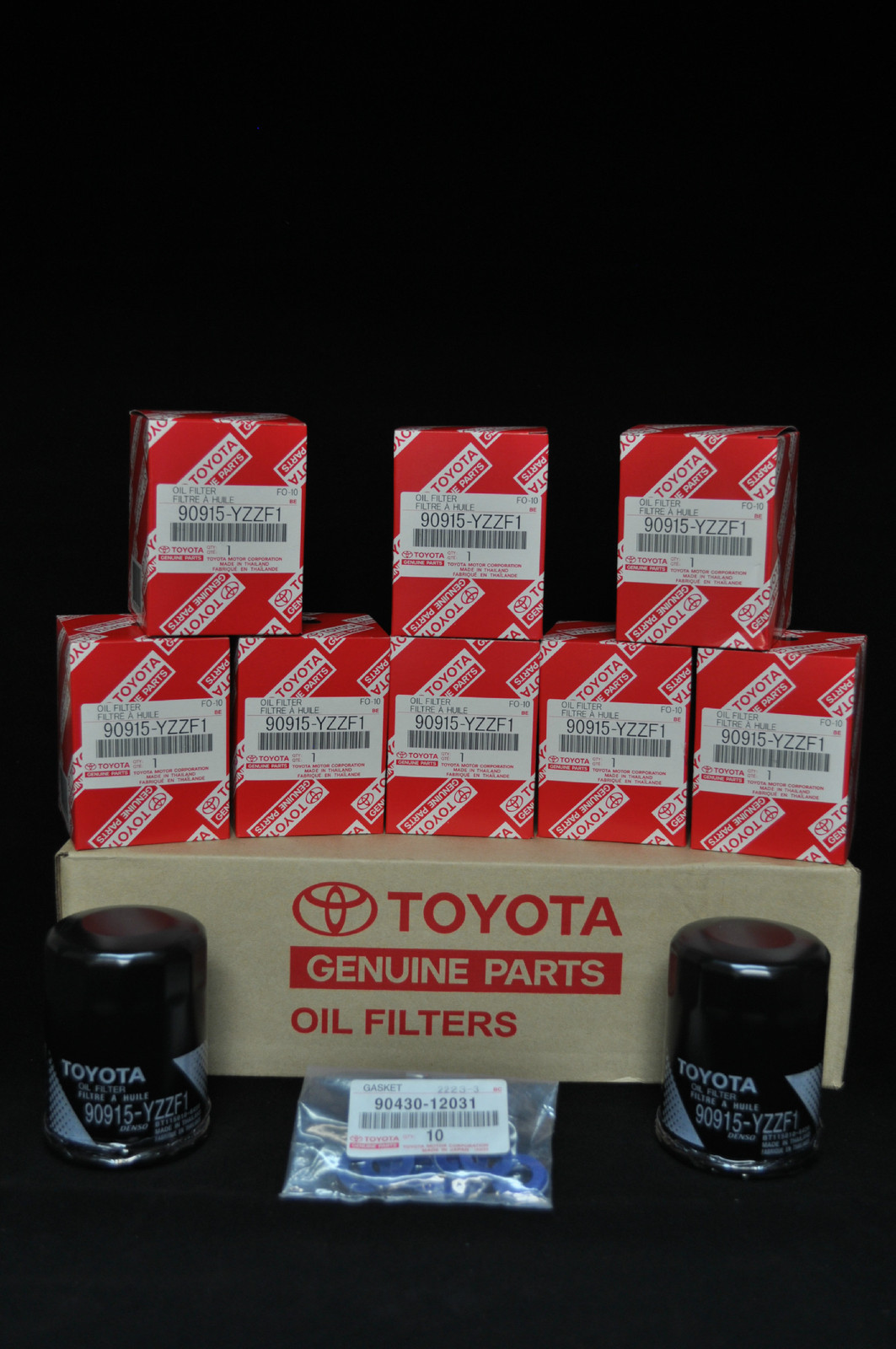 90915-YZZF1, Qty 10, Toyota / Lexus Oil Filters With Drain Plug Gaskets