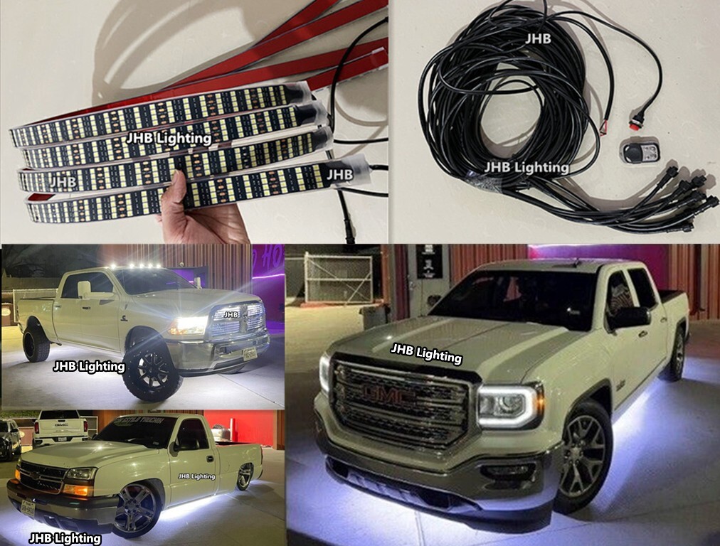 JHB 2x 4FT+2x 6.5FT Brightest QUAD ROW WHITE LED Underglow Strips Lights KIT JHB 2x 4FT+2x 6.5FT Brightest QUAD ROW WHITE LED Underglow Strips Lights KIT