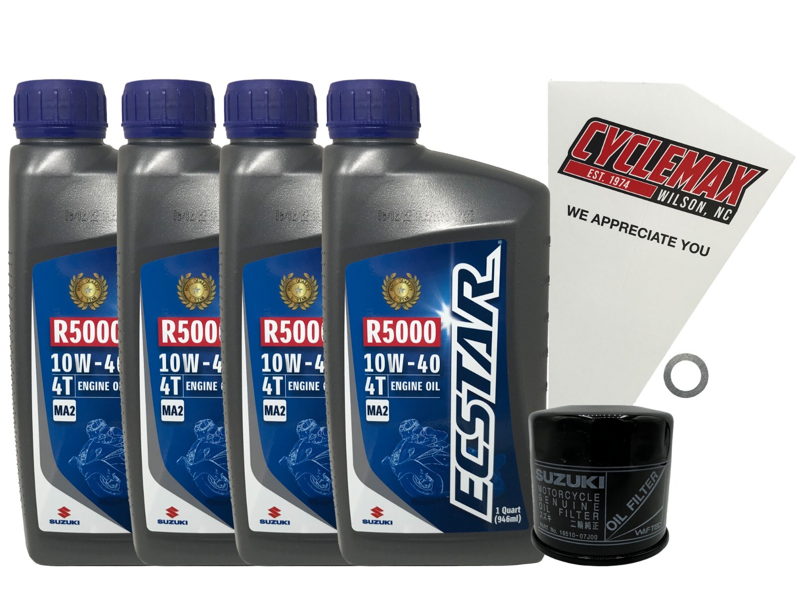 Cyclemax Genuine OEM Standard Oil Change Kit fits 2001-2026 Suzuki GSX-R1000 Cyclemax Genuine OEM Standard Oil Change Kit fits 2001-2026 Suzuki GSX-R1000