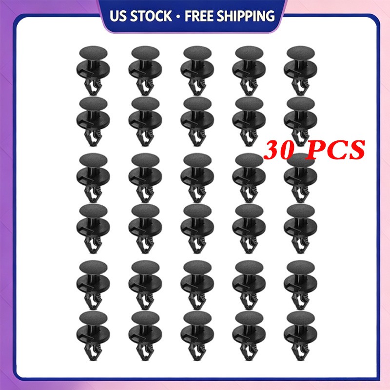 30Pcs For 2017-21 Tesla 3 8mm Nylon Engine Under Cover Push-Type Retainer Clips