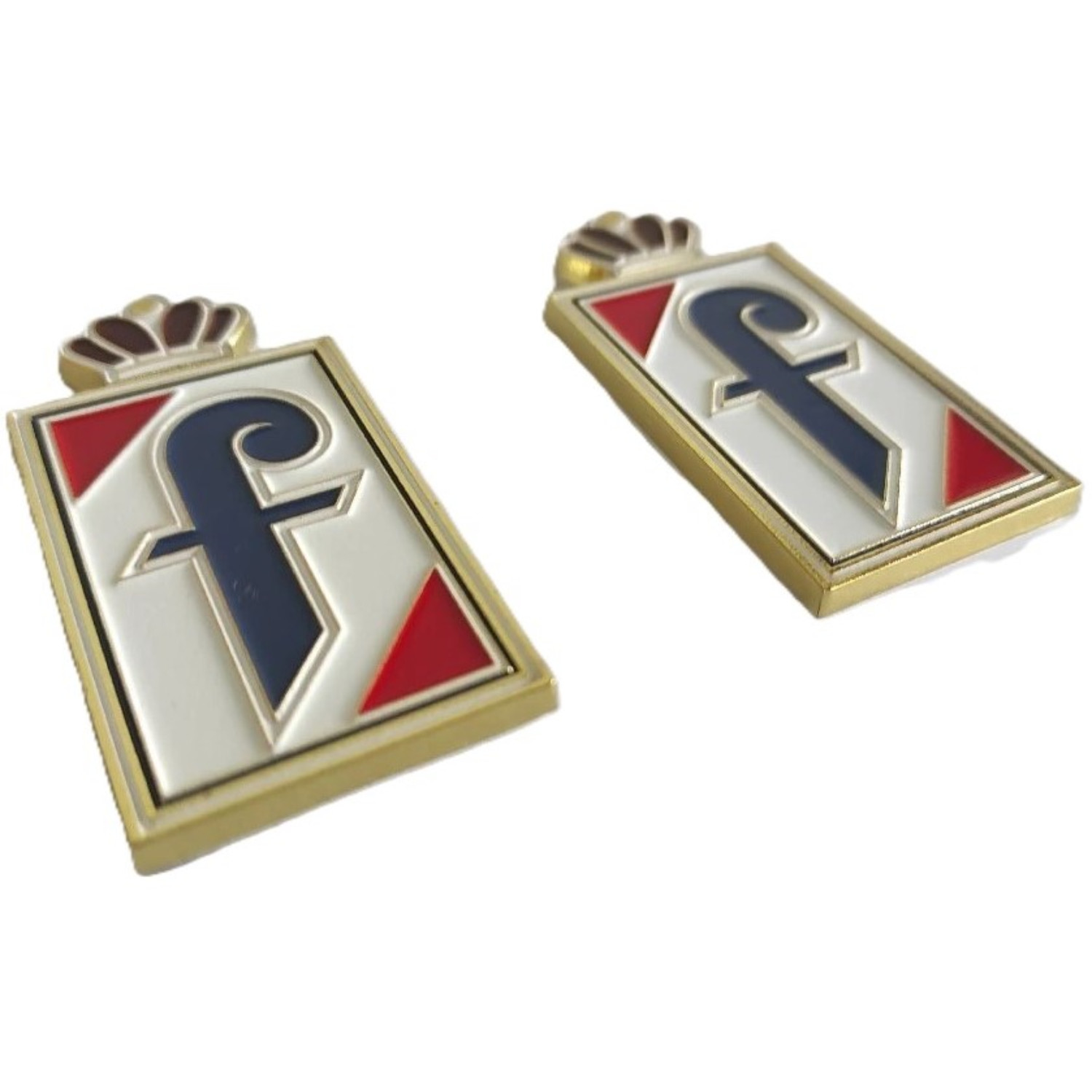2pcs Pininfarina Style F Metal Emblem Badge 65mm Self Adhesive Car Decoration