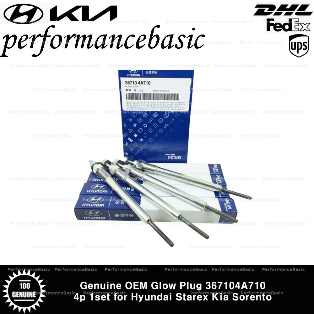 Genuine OEM Glow Plug 367104A710 4p 1set for Hyundai Starex Kia Sorento 