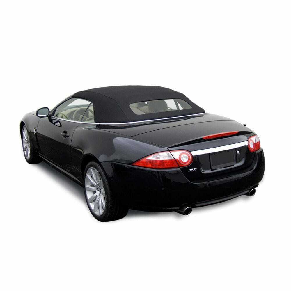 Jaguar XK/XKR Convertible Top W Heated Glass 2007-15 Black Twill Cloth
