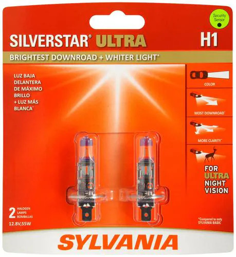 SYLVANIA H1 SilverStar Ultra Halogen Headlight Bulb (2 Bulbs)