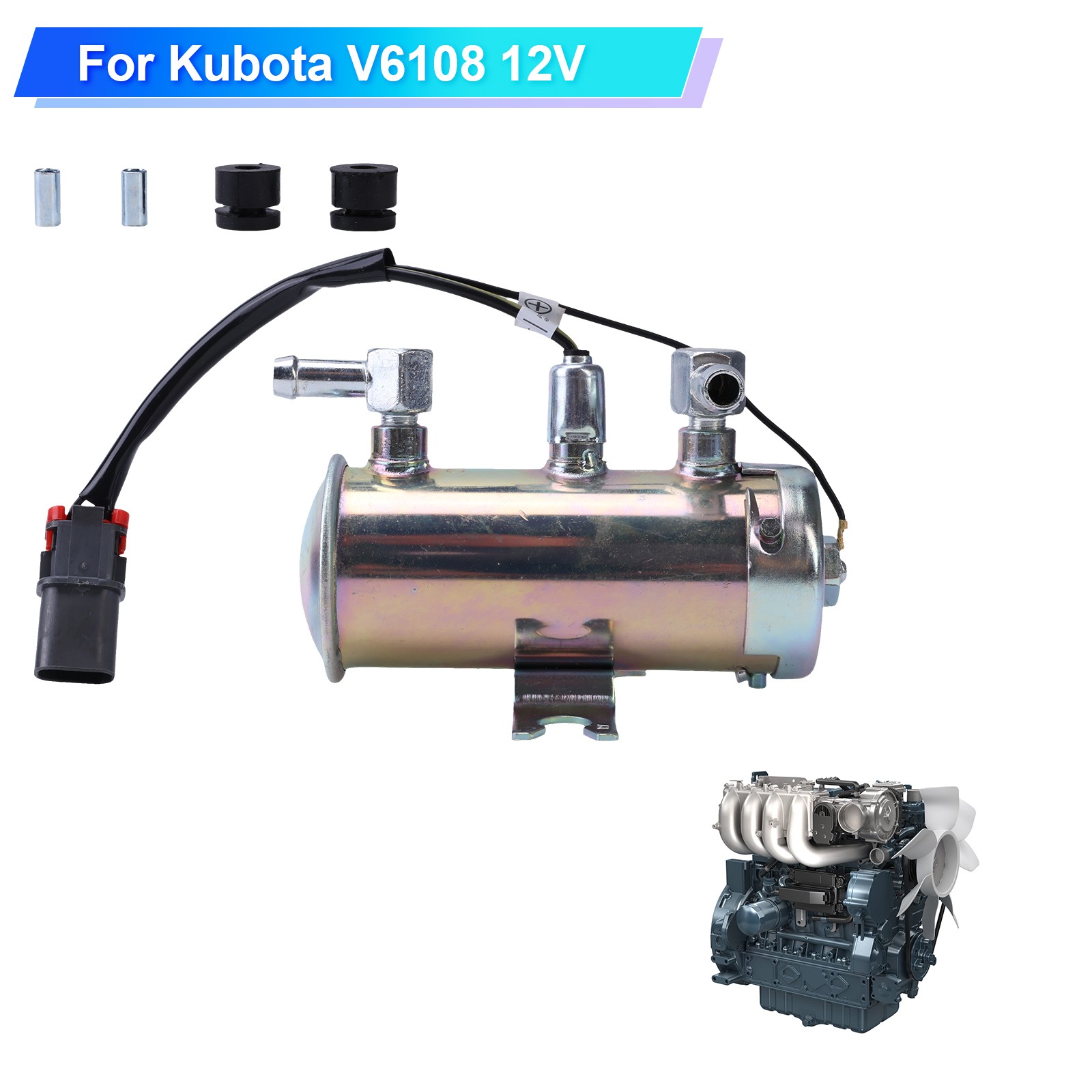 12V 3T400-52030 Engine Fuel Pump For Kubota V6108 Engine Excavator Tractor US