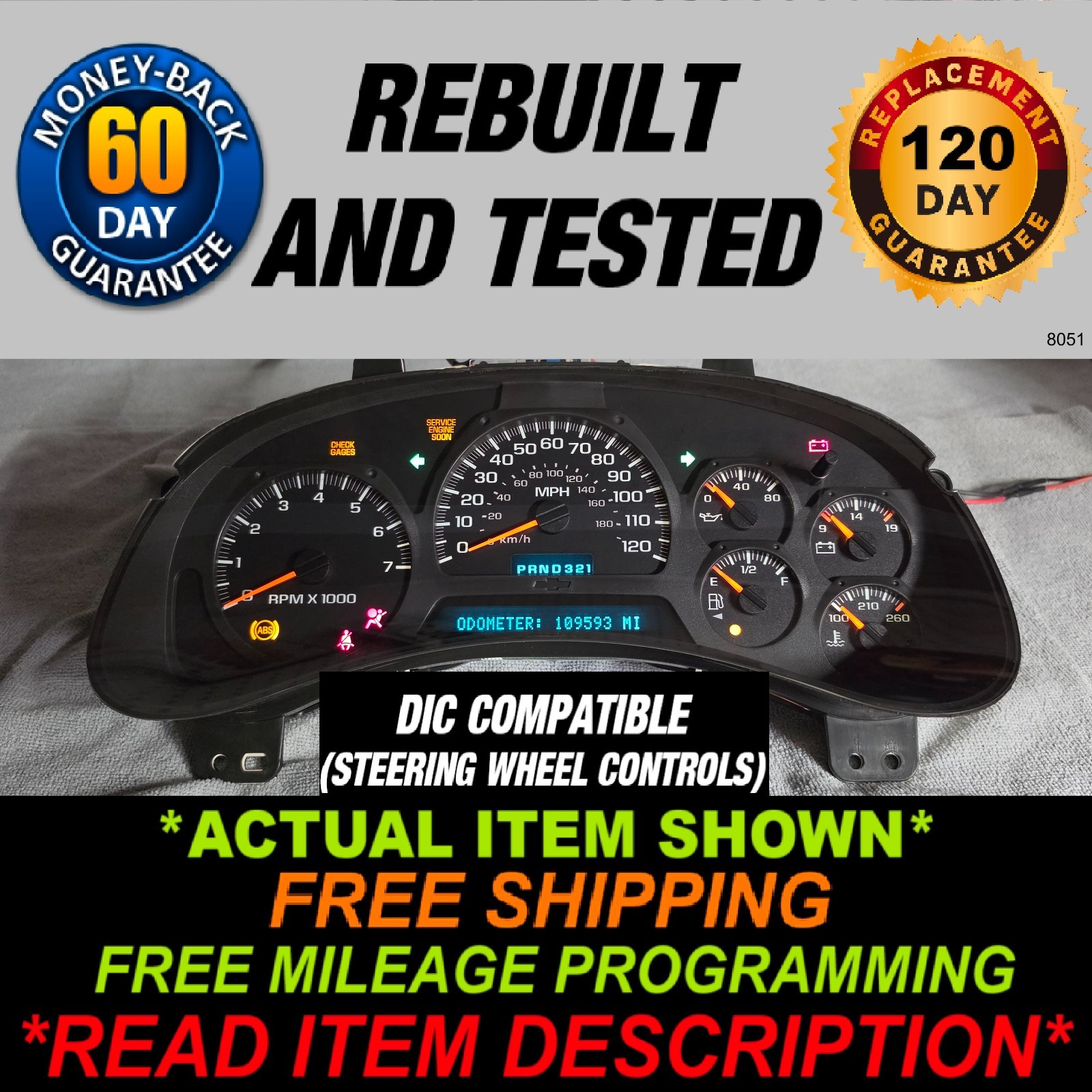 2002-2004 Chevy Trailblazer Gauge Cluster