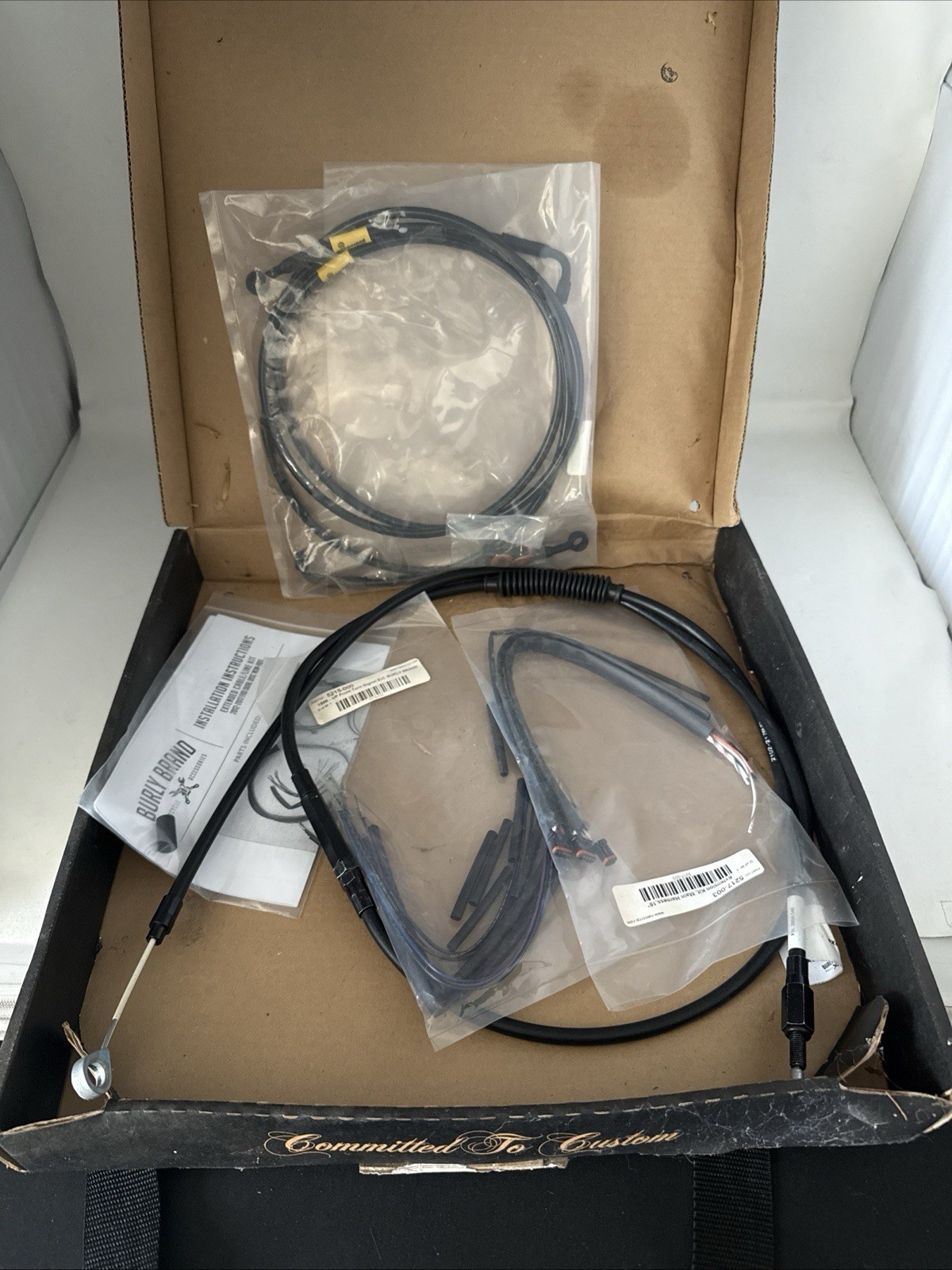 BURLY BRAND - B30-1203 - 14” Cable Kit. Clutch & Front Brake Cables 2006-17 Dyna