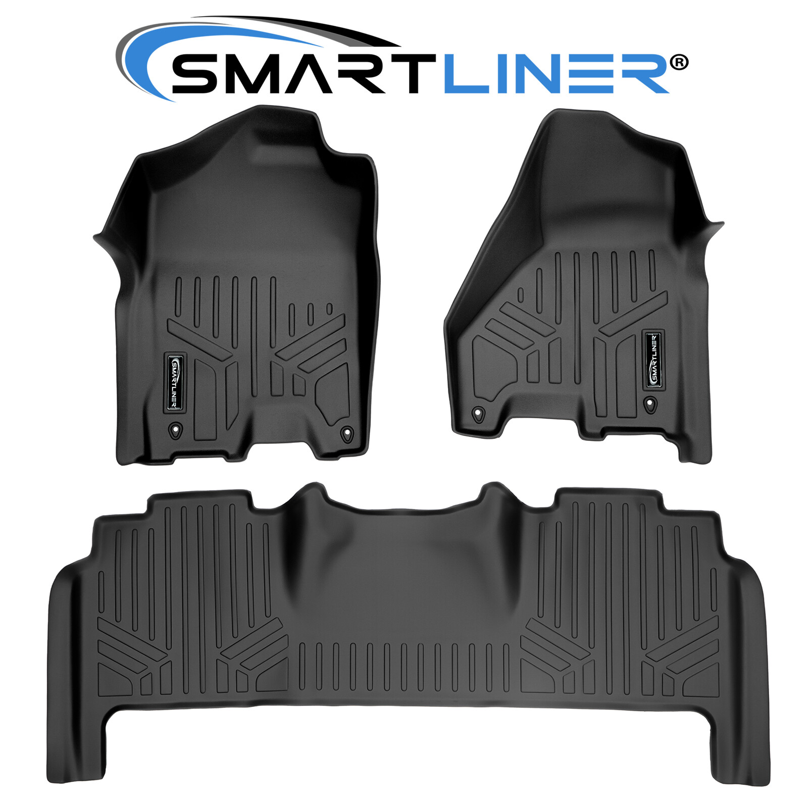 SMARTLINER Custom Fit Floor Mats Liner OEM TPE 2012-2018 Ram 2500 3500 Mega Cab