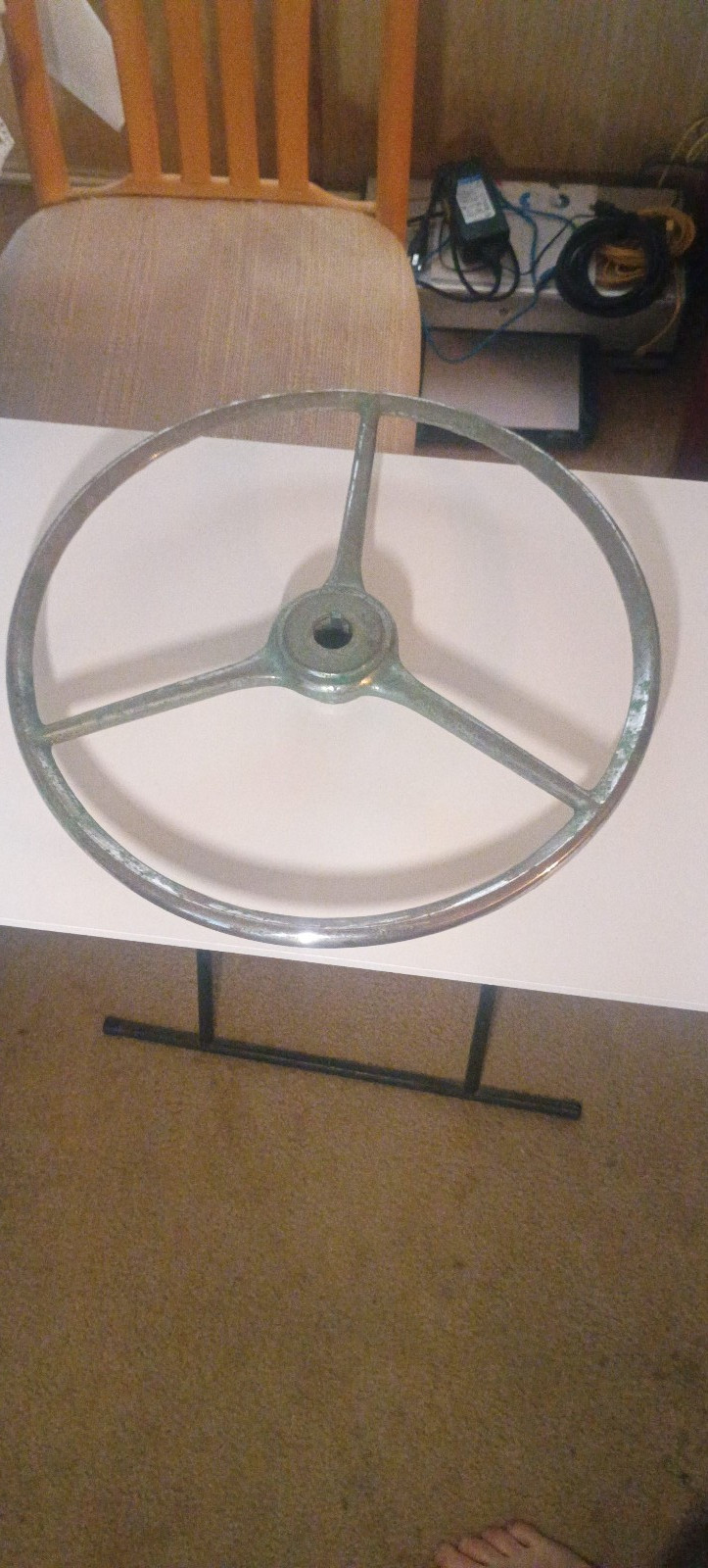 Solid Bronze Nickel Plated Marine Steering Wheel 1\ Solid Bronze Nickel Plated Marine Steering Wheel 1\