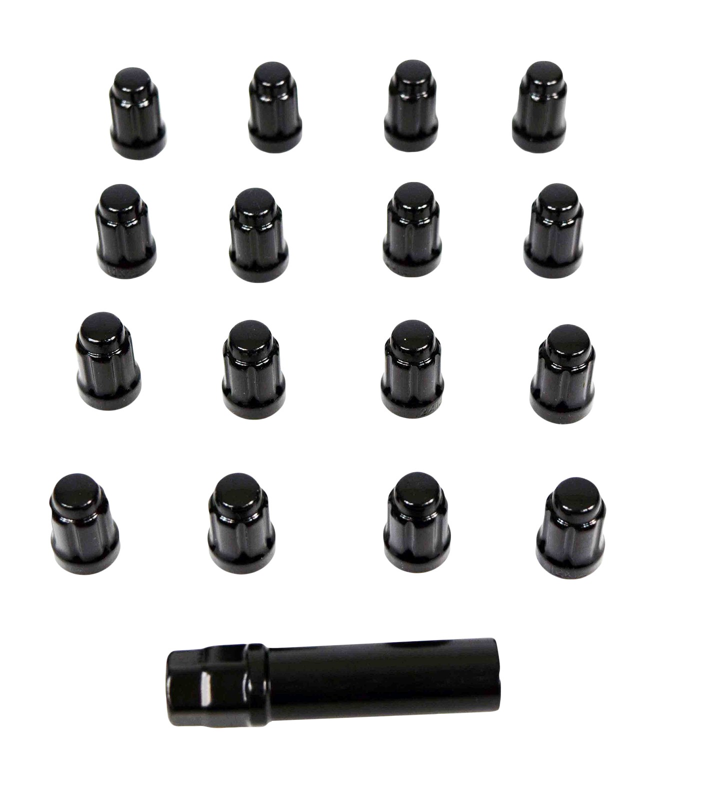 MASSFX 16-Pack Durable Black 17mm Hex Lug Nuts, 35mm Length, & 12x1.5 Thread
