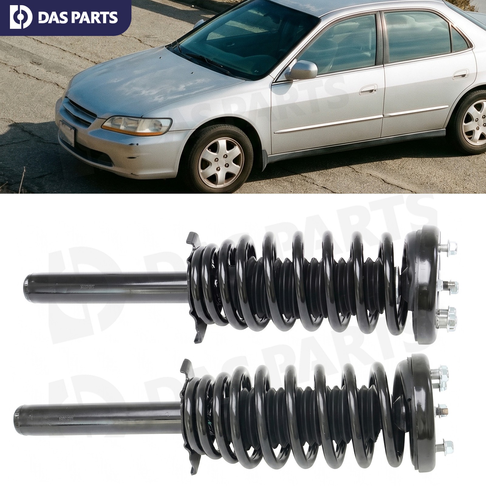 Set (2) Front Complete Shocks Struts Assembly For 1998-2002 Honda Accord