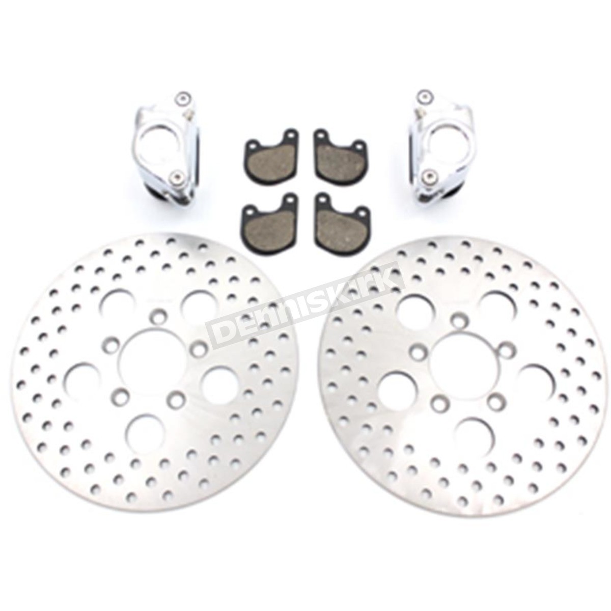 V-Twin Front Dual Disc Chrome Calipers & 10