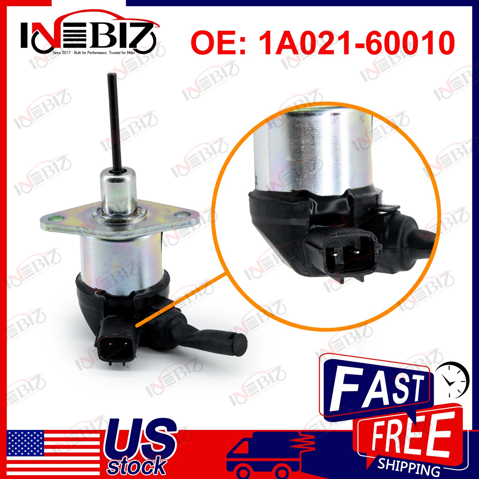 Fuel Stop Solenoid 1A021-60010 Fit for Kubota 2800 3200 2203 Bobcat S150 160 175