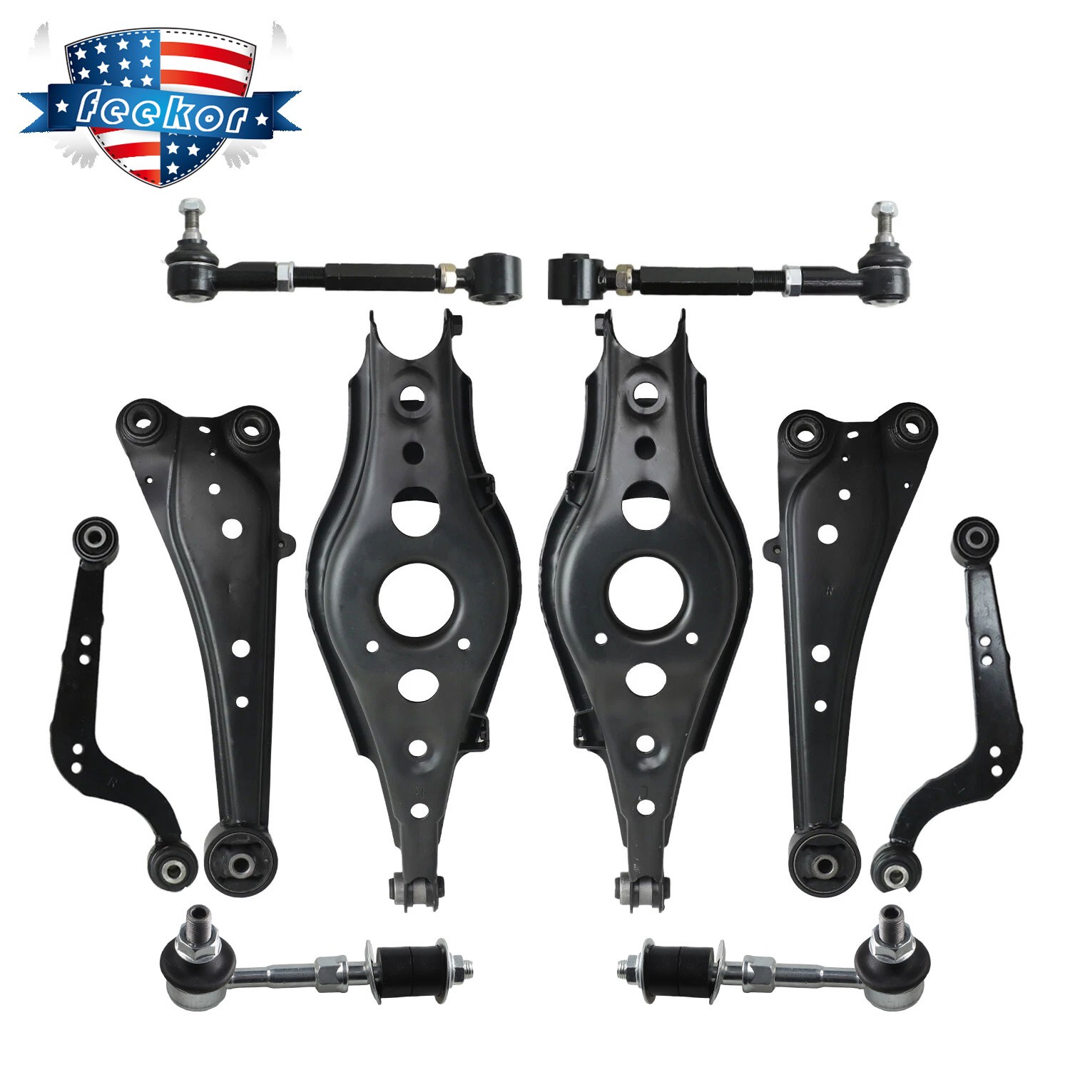 10Pcs Rear Suspension Control Arms Kit W/Sway bar Link for Toyota 2006-2018 RAV4