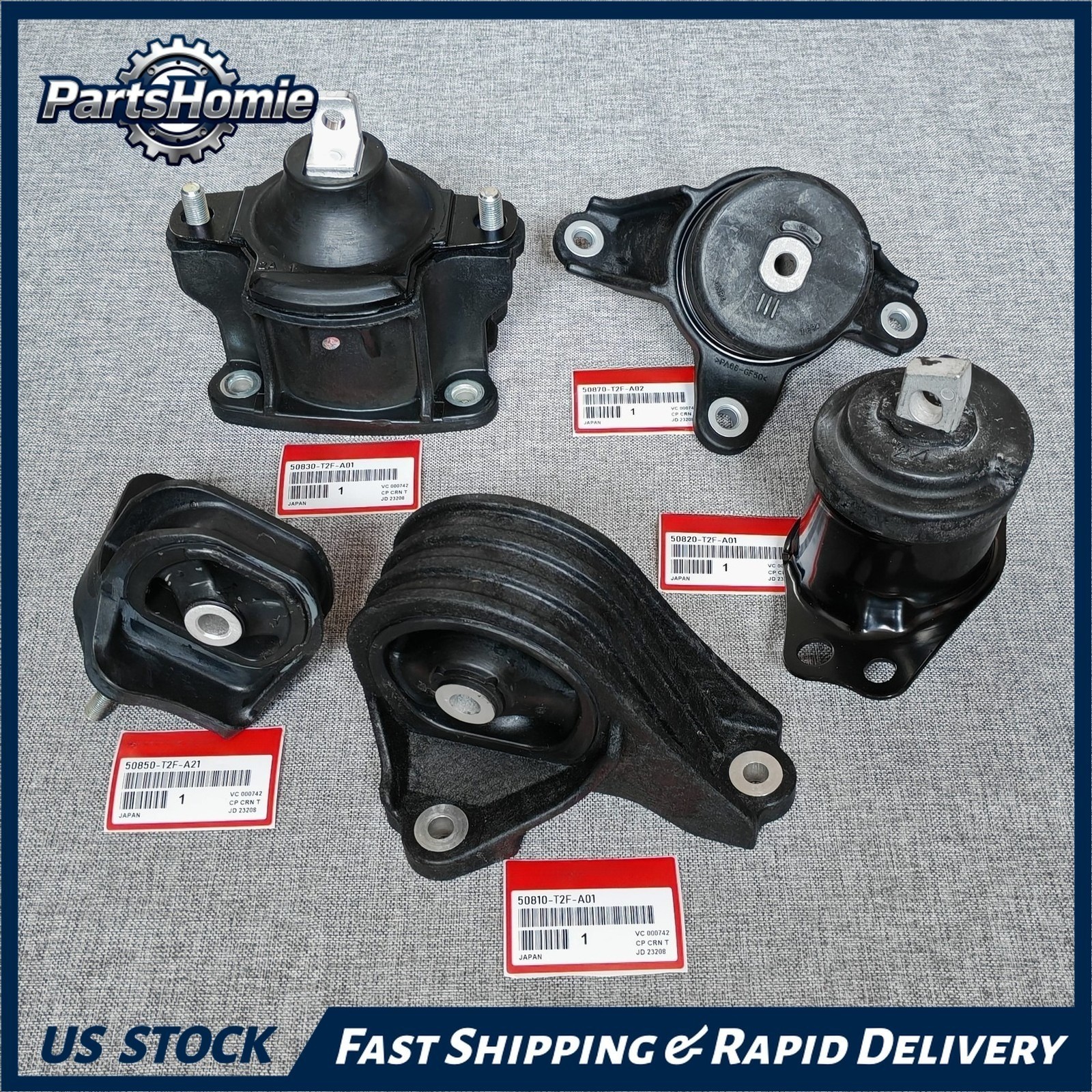 OEM 5Pcs Engine Motor & Transmission Mount Set for 13-18 Honda Accord Auto / CVT