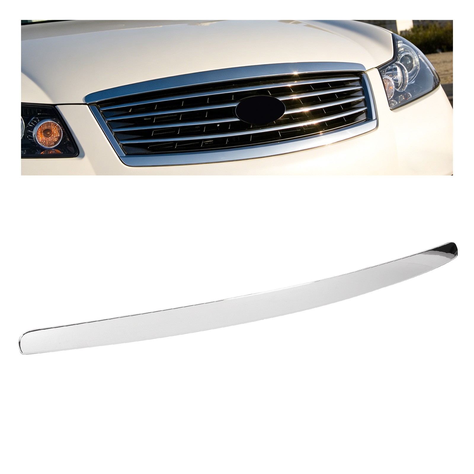 Front Hood Molding Trim Chrome For 2006-2010 INFINITI M35 M45 #65834-EJ80A Front Hood Molding Trim Chrome For 2006-2010 INFINITI M35 M45 #65834-EJ80A