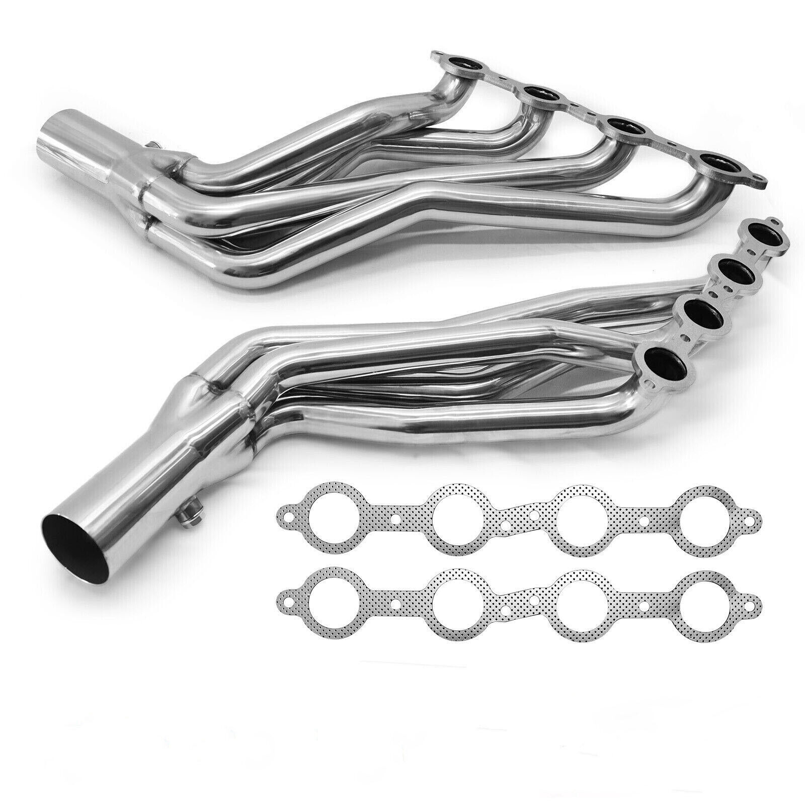 New Stainless Long Tube Headers & Gaskets for 2007-2014 Chevy GMC 4.8L 5.3L 6.0L
