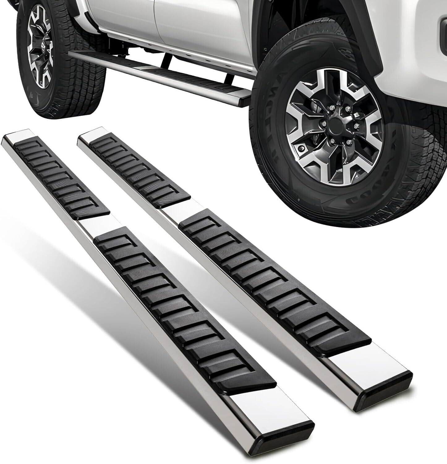 For 2015-2024 Chevy Colorado GMC Canyon Crew Cab Running Boards 6'' Side Steps