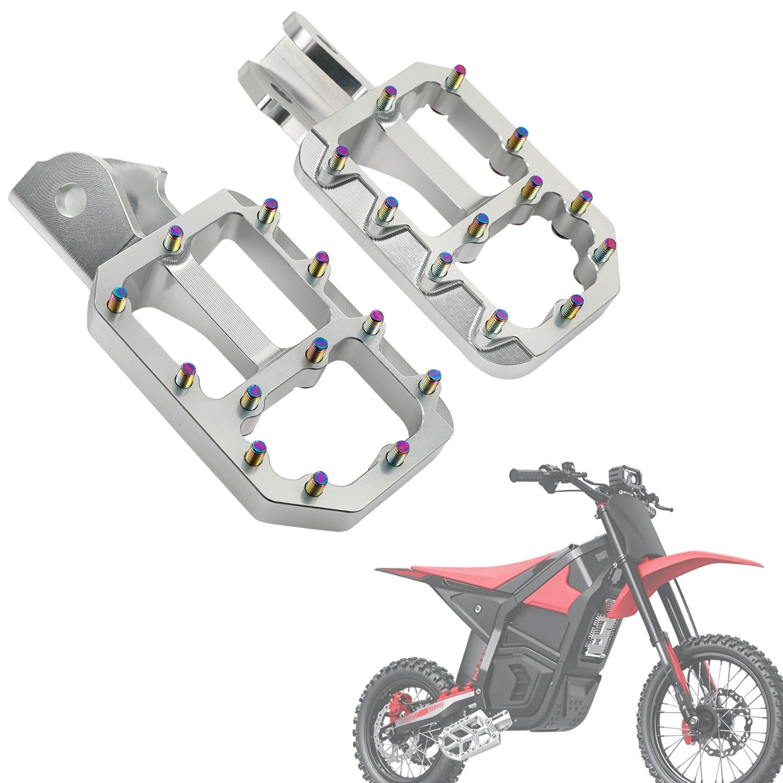 Motorcycle CNC Aluminium Extra Wide Foot Pegs Pedal For Yozma IN 10 Dirt Bike