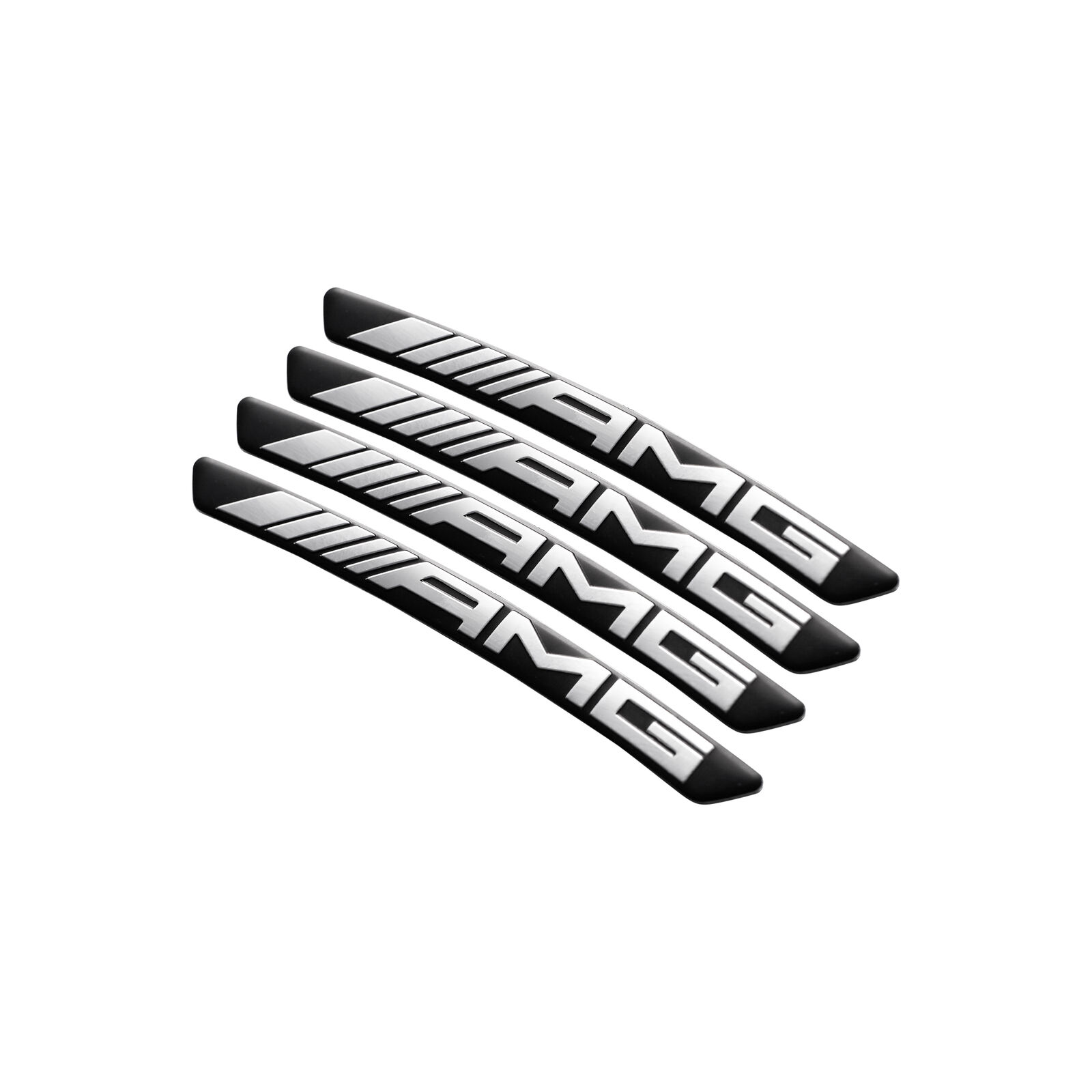 4Pcs Set 3D AMG Emblem Badge Sport Wheel Wheels Rim Sticker Aluminum Decal Black
