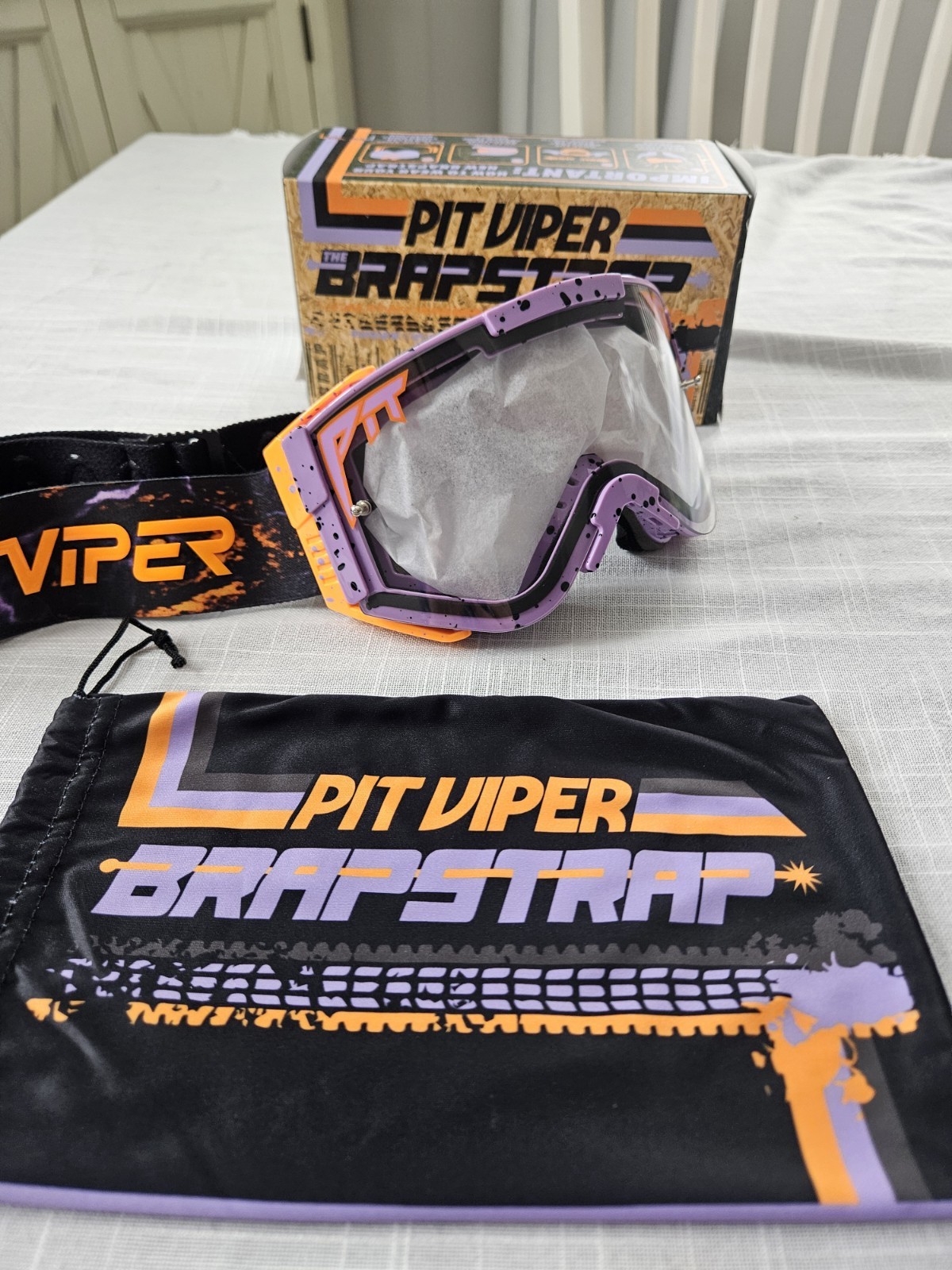 Pit Viper The Brapstrap II High Speed Off Road Goggles Purple Orange Black NIB Pit Viper The Brapstrap II High Speed Off Road Goggles Purple Orange Black NIB