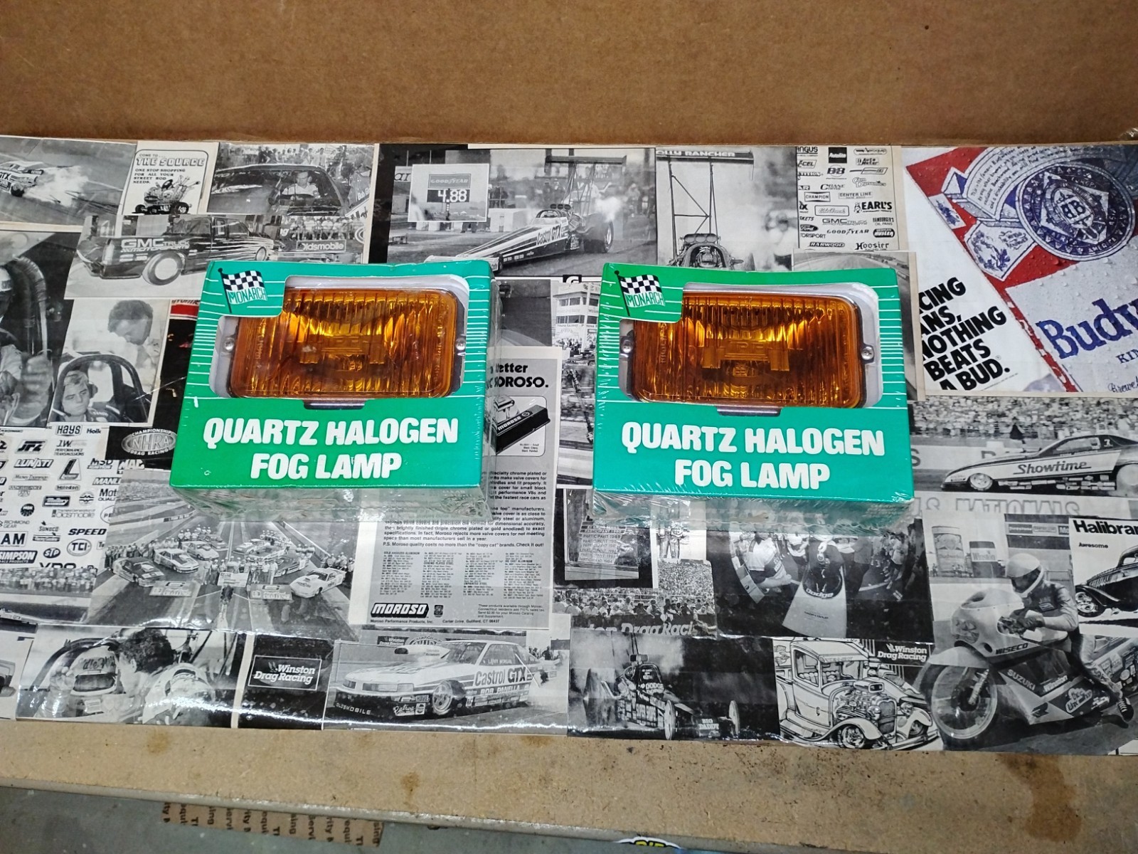 NEW old Stock Vintage SEARS QUARTZ HALOGEN AMBER AUXILIARY FOG LIGHT 