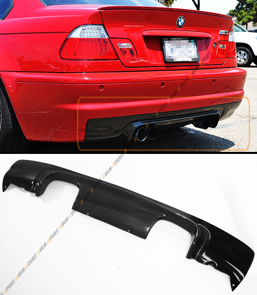 CSL STYLE 2-TONE CARBON FIBER REAR BUMPER DIFFUSER FOR 2002-06 BMW E46 M3 COUPE