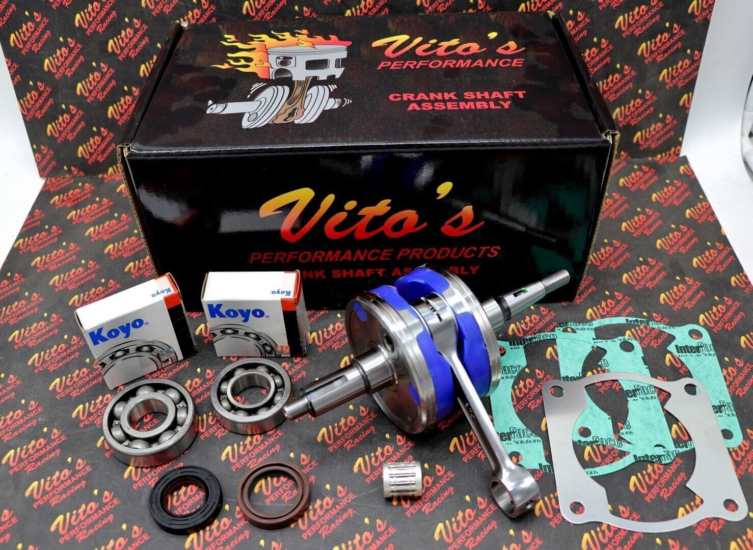 VITOS Yamaha Blaster crankshaft KIT +3mm STROKER crank bearings + spacer + seals