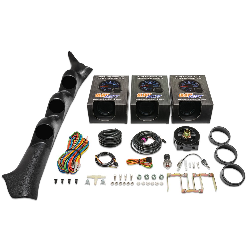 GlowShift Boost/Oil Press/Oil Temp Gauges & Pod Fits 02-07 Subaru Impreza WRX
