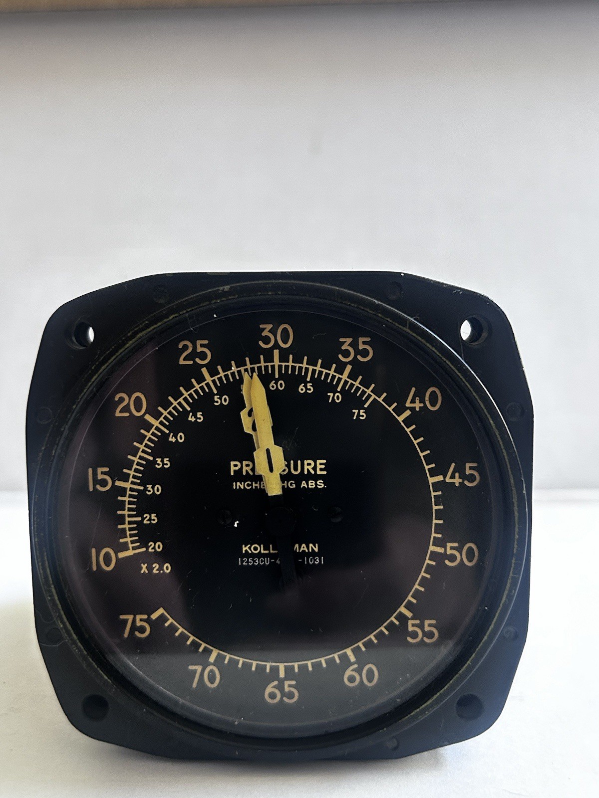Kollsman Dual Manifold Pressure Gauge 10-75 in Hg ABS, 12538-4-02-314 Kollsman Dual Manifold Pressure Gauge 10-75 in Hg ABS, 12538-4-02-314