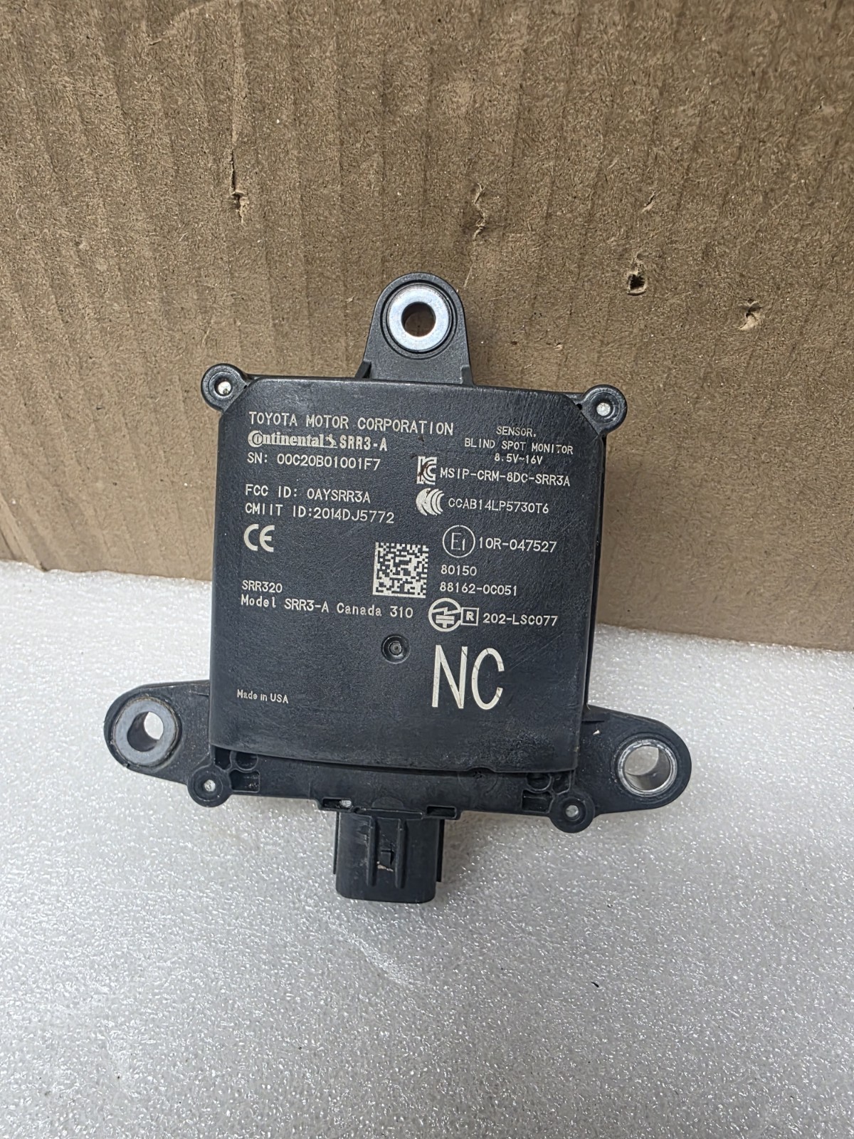 OEM 2017-21 Toyota Tundra Rear Right Blind Spot Radar Module Sensor 88162-0C051