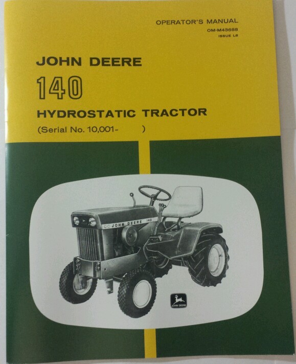 NEW 1969 JOHN DEERE 140 OPERATOR'S MANUAL 