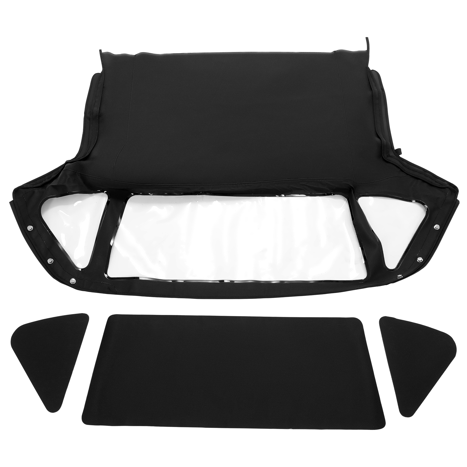 Fits MG Midget 1970-1980 Convertible Soft Top With 3 Plastic Windows Black Vinyl