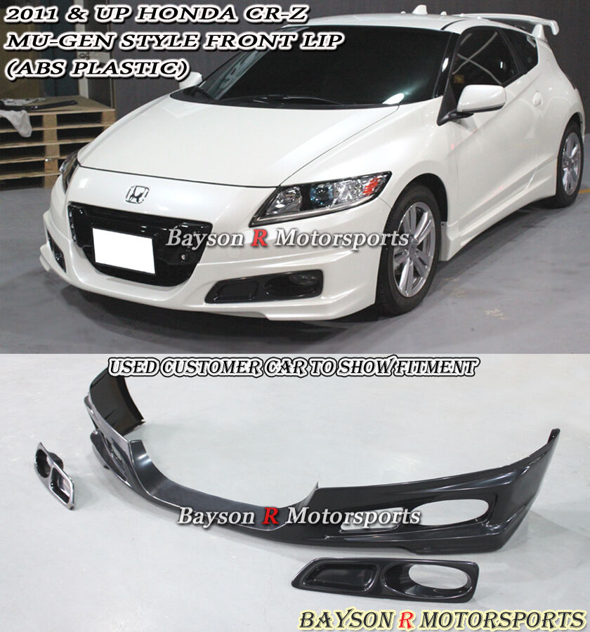 Fits 11-12 Honda CR-Z Mu-gen Style Front Lip + Fog Covers (ABS)