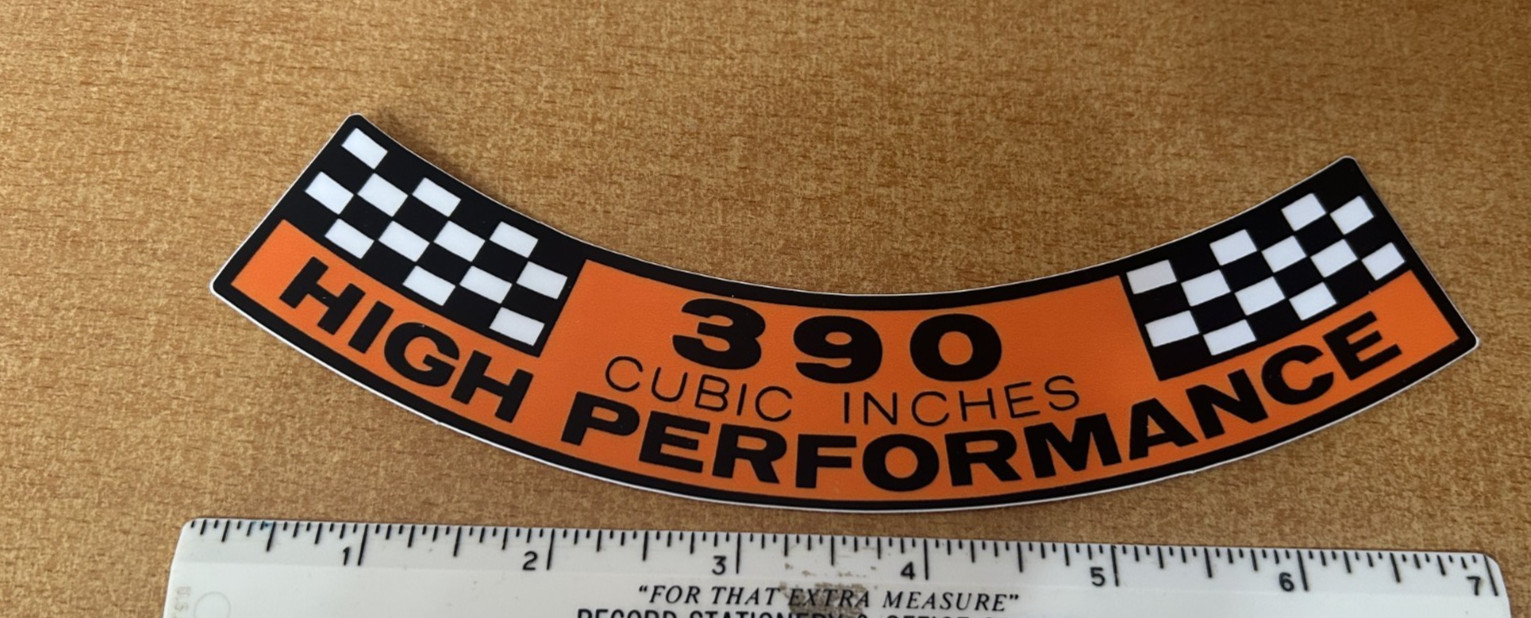 Ford big block 390 High Performance Air Cleaner Decal sticker FE Galaxie mustang