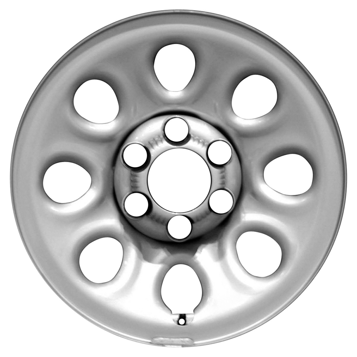 17x7.5 8 Slot Refurbished Steel Wheel Painted Flat Silver 560-08069