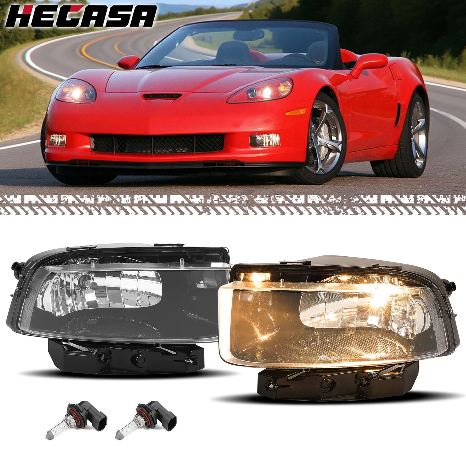 For Chevrolet Corvette 2005-2013 Halogen Fog Lights Driver & Passenger Side