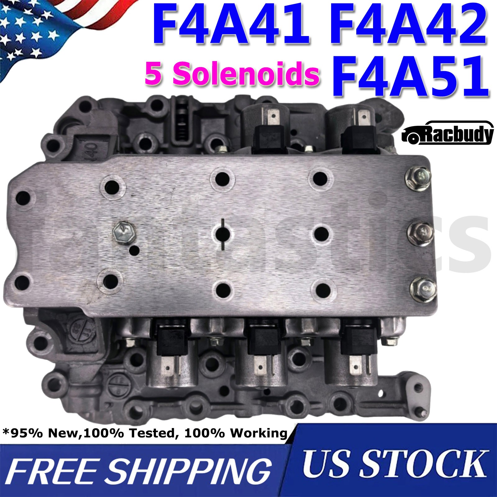 F4A41 F4A42 F4A51 Transmission Valve Body w/ 5 Solenoids For Mitsubishi 1996-UP