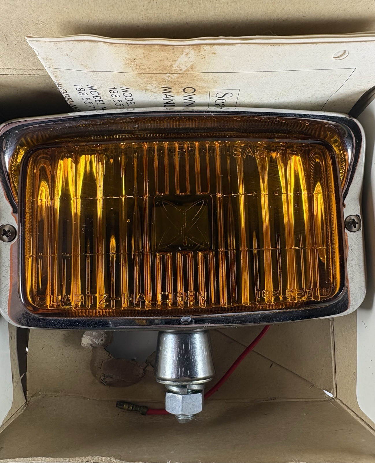 Sears Quartz Halogen Auxiliary Fog Light AMBER Japan In Box With Paperwork